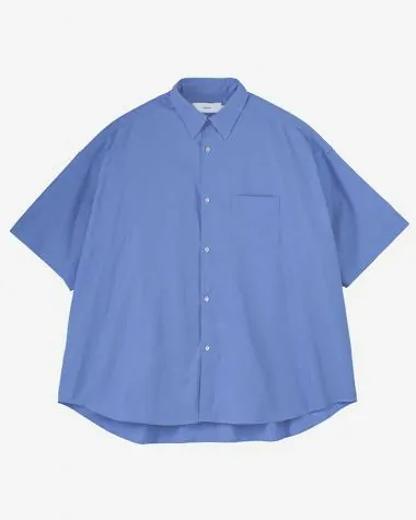 Graphpaper (MEN) / Broad S/S Oversized Regular Collar Shirt / BLUE