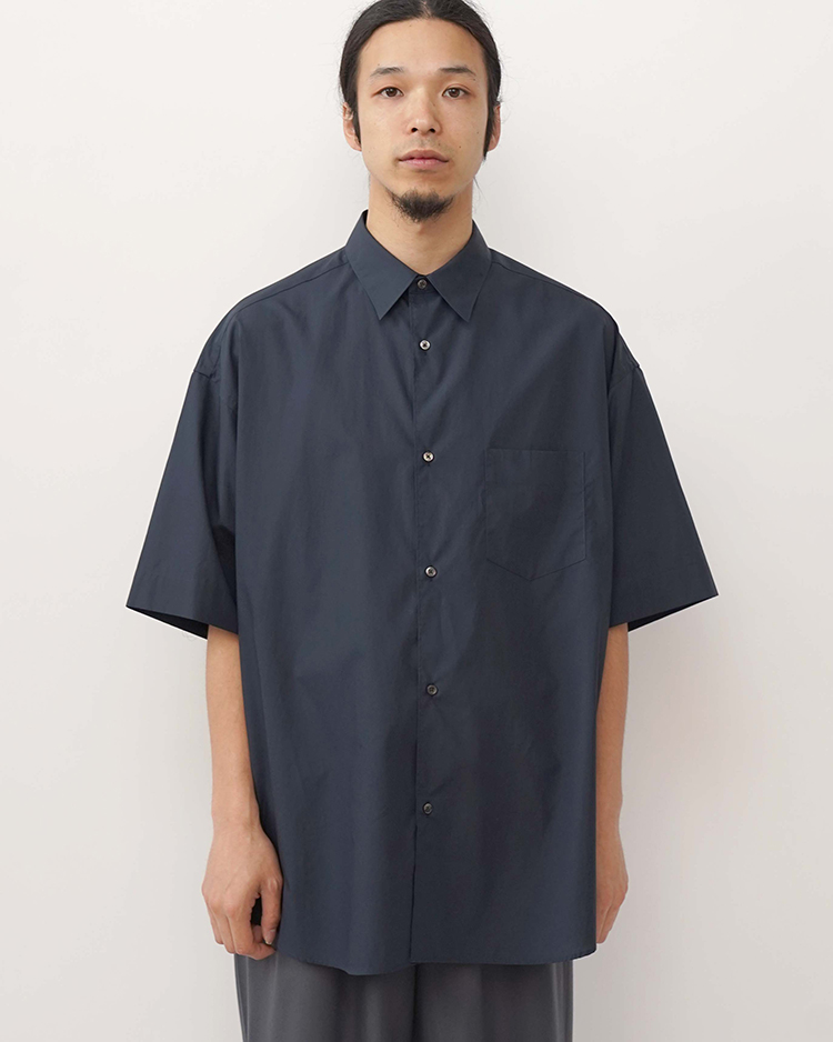 Graphpaper (MEN) / Broad S/S Oversized Regular Collar Shirt / NAVY