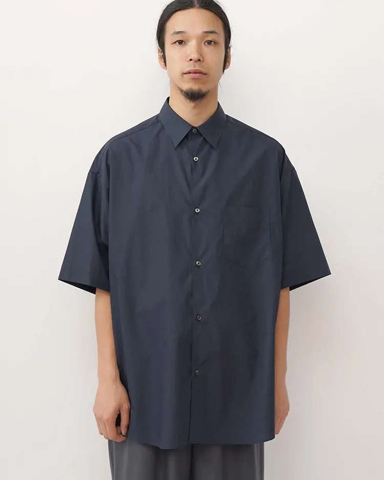 Graphpaper (MEN) / Broad S/S Oversized Regular Collar Shirt / NAVY