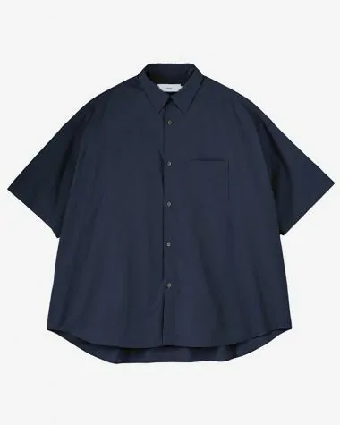 Graphpaper (MEN) / Broad S/S Oversized Regular Collar Shirt / NAVY