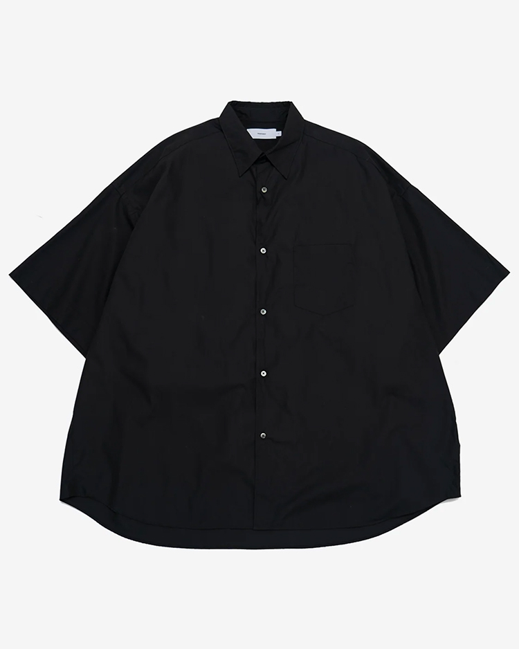 Graphpaper (MEN) / Broad S/S Oversized Regular Collar Shirt / BLACK