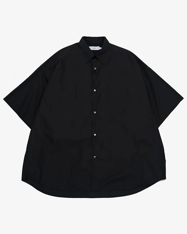 Graphpaper (MEN) / Broad S/S Oversized Regular Collar Shirt / BLACK