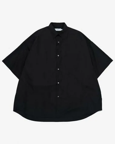 Graphpaper (MEN) / Broad S/S Oversized Regular Collar Shirt / BLACK