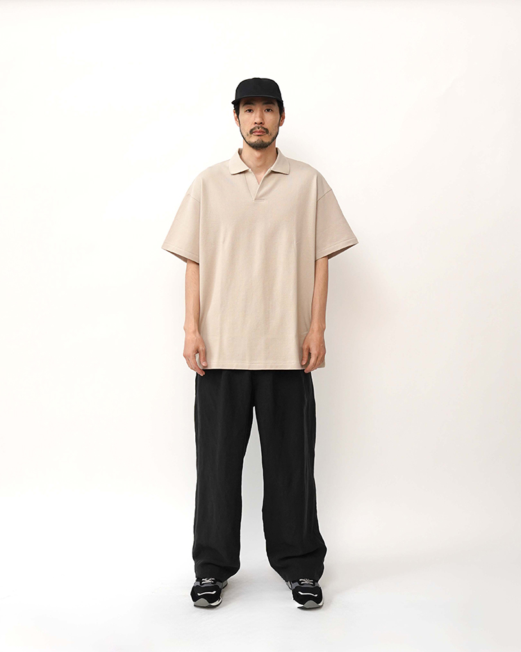 Cotton Pique Jersey S/S Skipper Polo / SMOKE BLUE | Graphpaper