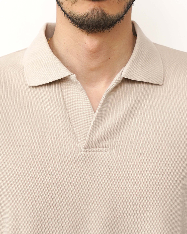 Cotton Pique Jersey S/S Skipper Polo / SMOKE BLUE | Graphpaper