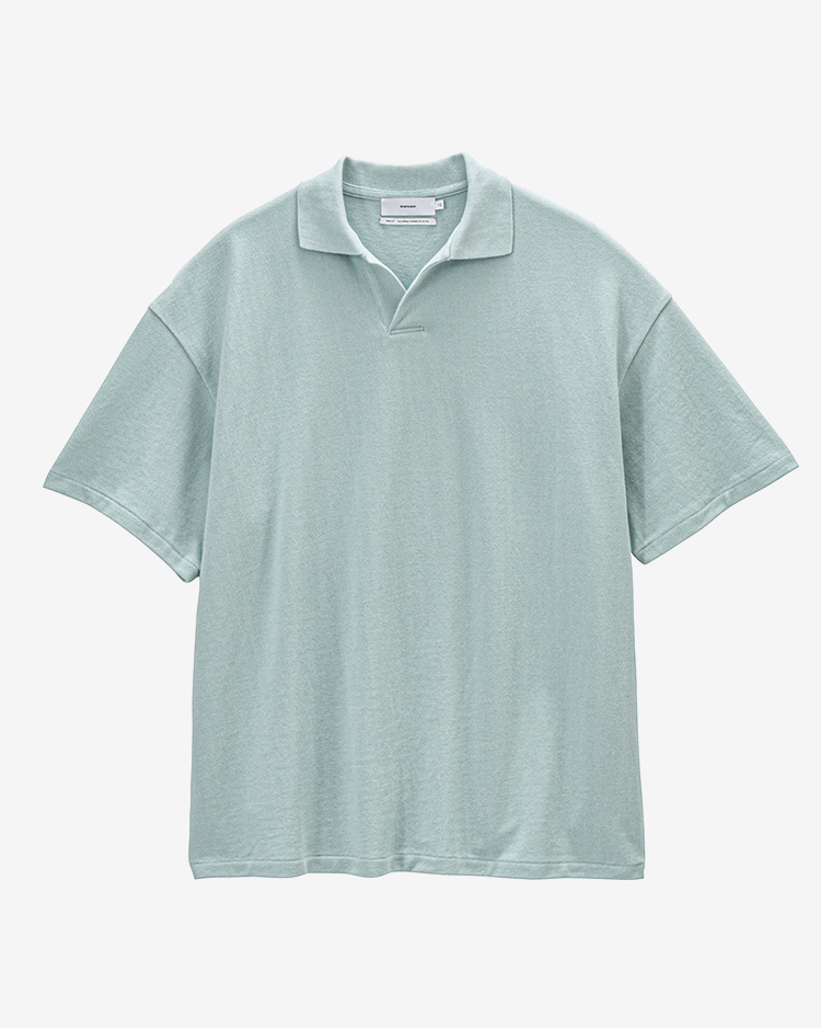 Graphpaper (MEN) / Cotton Pique Jersey S/S Skipper Polo / SMOKE BLUE