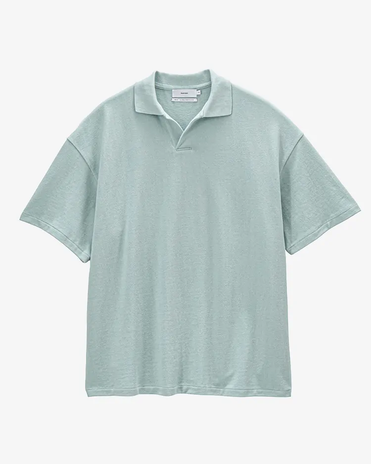 Graphpaper (MEN) / Cotton Pique Jersey S/S Skipper Polo / SMOKE BLUE