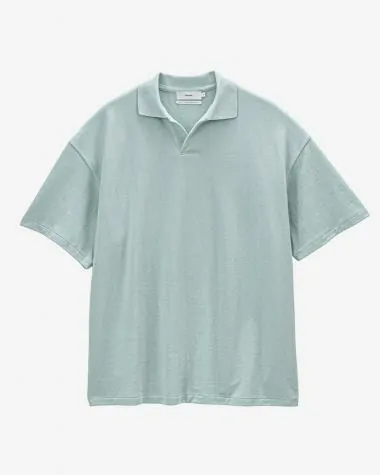 Graphpaper (MEN) / Cotton Pique Jersey S/S Skipper Polo / SMOKE BLUE