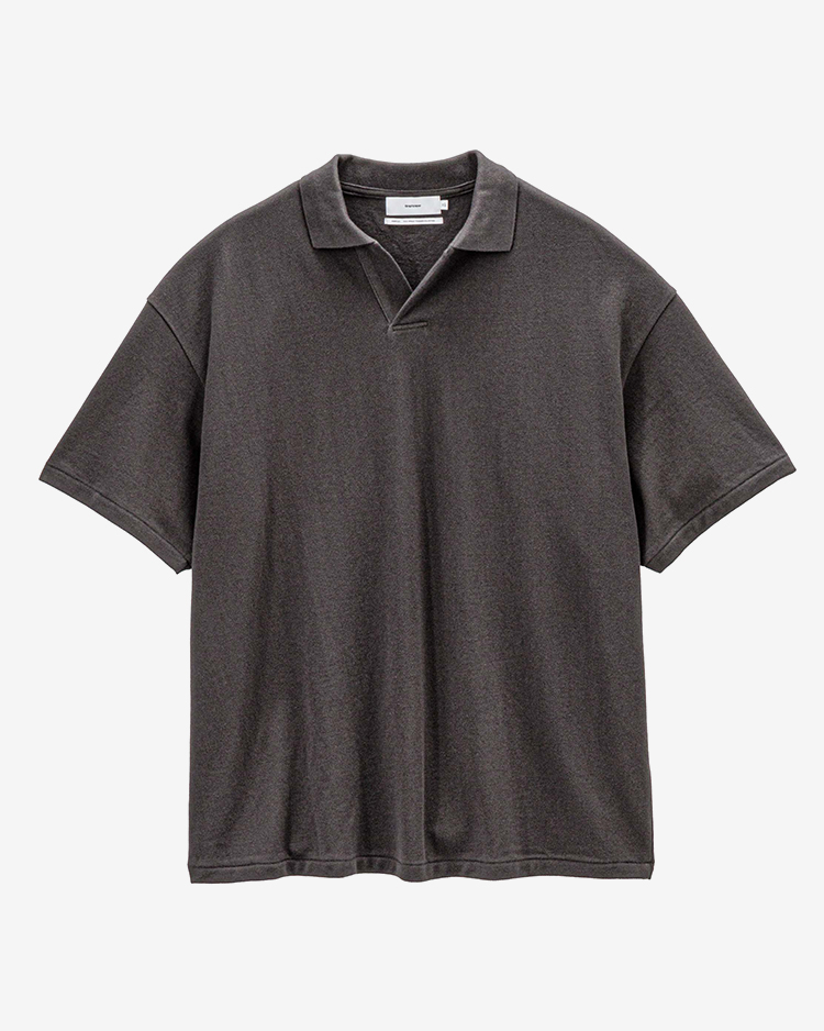Graphpaper (MEN) / Cotton Pique Jersey S/S Skipper Polo / CHARCOAL