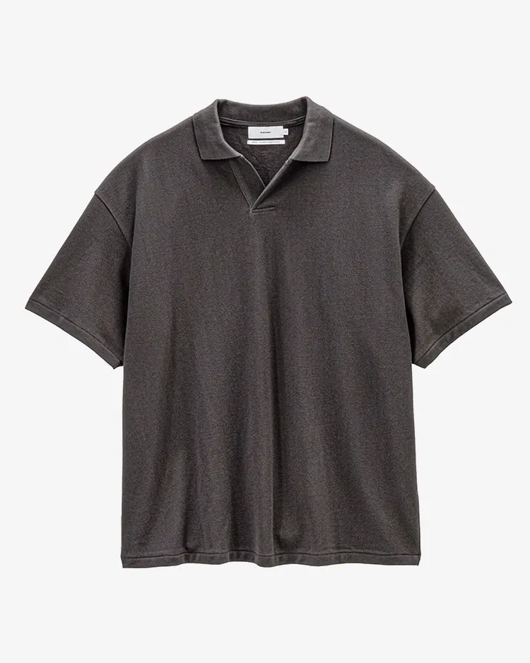 Graphpaper (MEN) / Cotton Pique Jersey S/S Skipper Polo / CHARCOAL