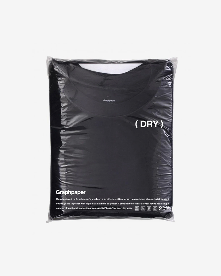 Graphpaper (MEN) / DRY 2-Pack Crew Neck Tee / BLACK
