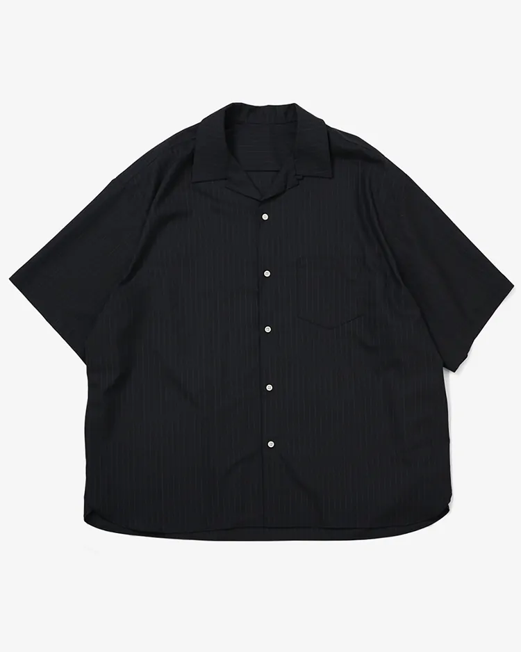 Sillage / re-engineered overshirt short sleeve black stripe