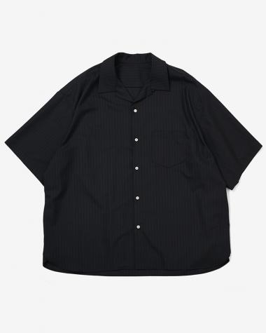 Sillage / re-engineered overshirt short sleeve black stripe