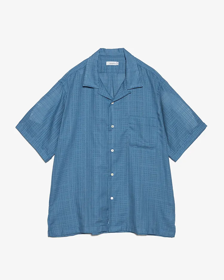 nanamica / Open Collar Panama S/S Shirt / SX(Sax)