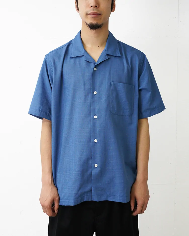 nanamica / Open Collar Panama S/S Shirt / SX(Sax)