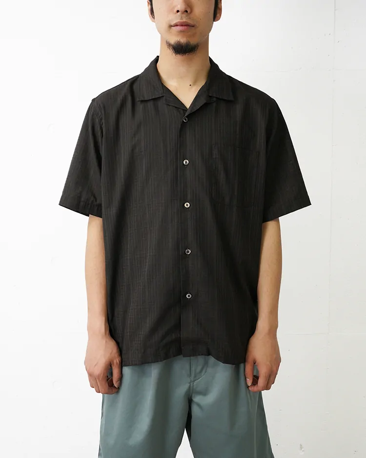 nanamica / Open Collar Panama S/S Shirt / CH(Charcoal)