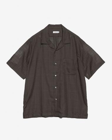  / Open Collar Panama S/S Shirt / CH(Charcoal)