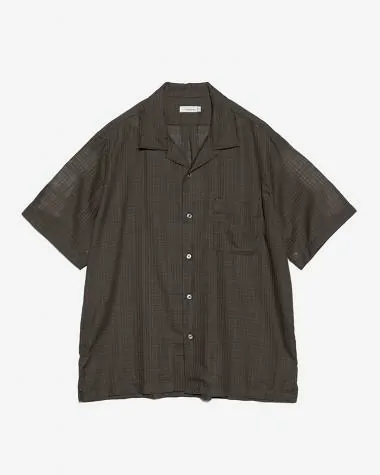 nanamica / Open Collar Panama S/S Shirt / CH(Charcoal)