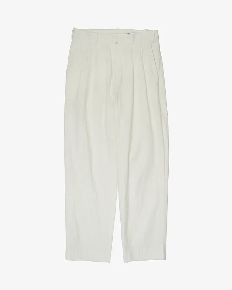YAECA (MEN) / CHINO - TWO TUCK STRAIGHT / WHITE