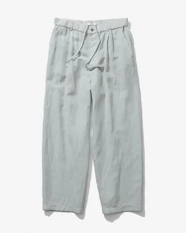 ATON (MEN) / COTTON LINEN VOILE LOOSE PANTS / SAX