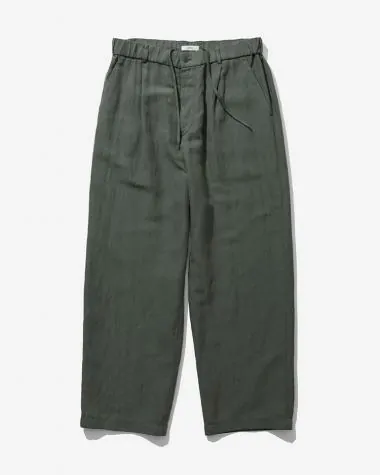 ATON (MEN) / COTTON LINEN VOILE LOOSE PANTS / KHAKI