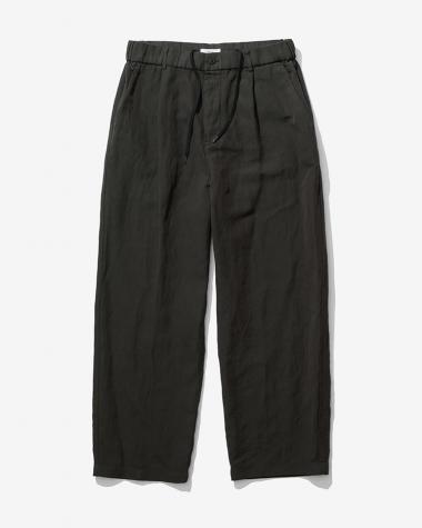  / COTTON LINEN VOILE LOOSE PANTS / CHARCOAL GRAY