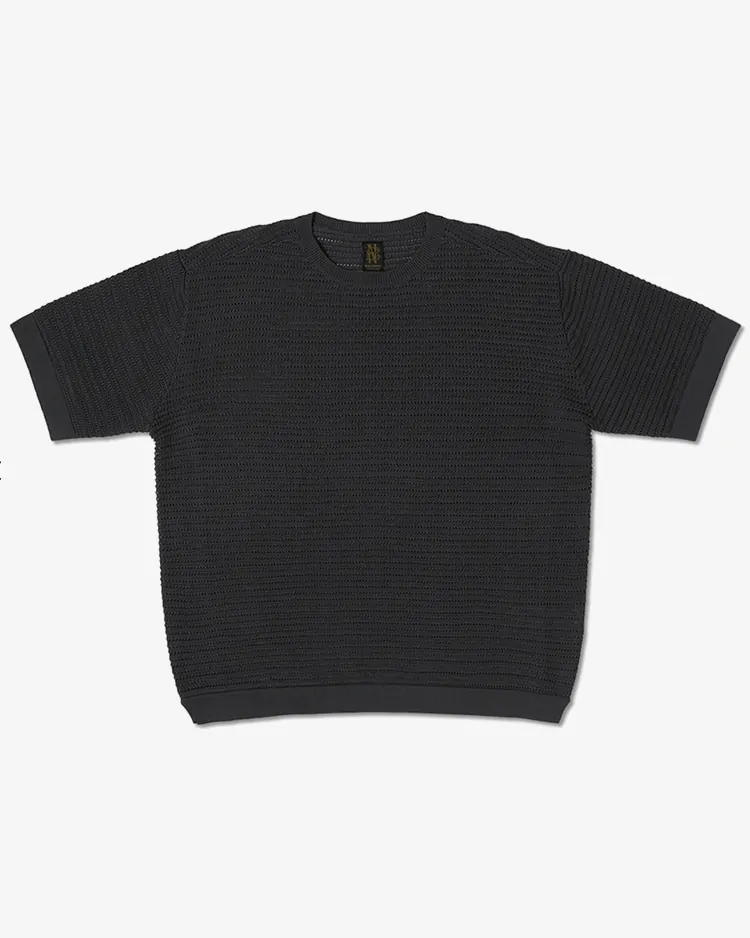 BATONER (MEN) / SUMMER KNIT CREW SHORT SLEEVE / CHARCOAL