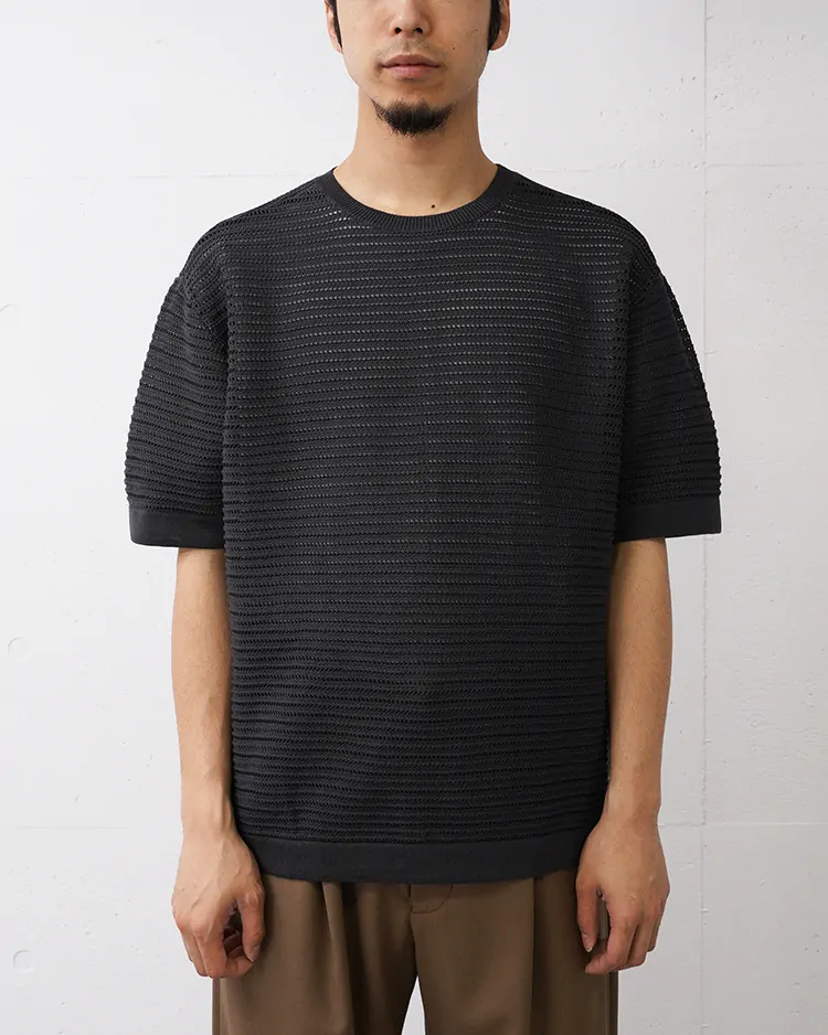 BATONER (MEN) / SUMMER KNIT CREW SHORT SLEEVE / CHARCOAL