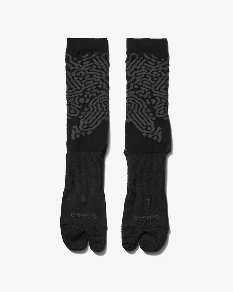 Goldwin 0 / Paper Fiber Tabi Mid Cut Socks / BLACK (BK)