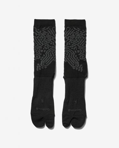  / Paper Fiber Tabi Mid Cut Socks / BLACK (BK)