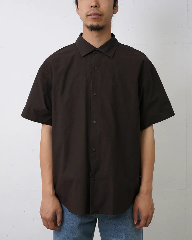 YAECA (MEN) / S/S Comfort Shirt-Extra Wide  / D.BROWN