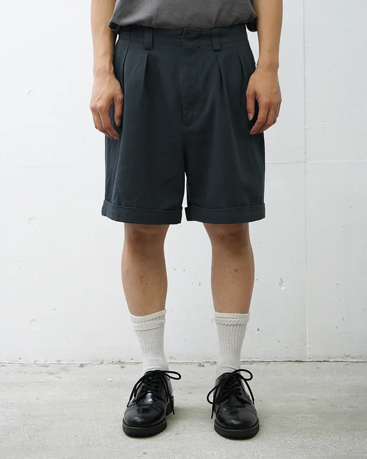 PHIGVEL / DRILL CLOTH SAFARI SHORTS / DUST NAVY