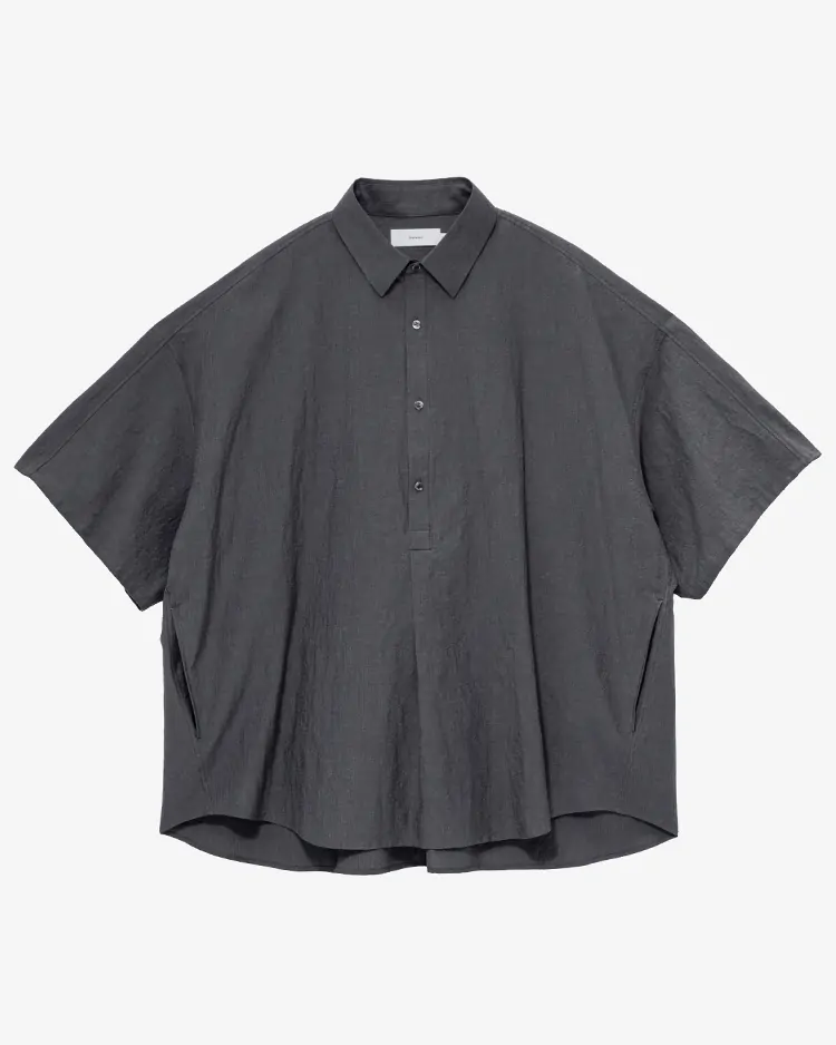Graphpaper (MEN) / Cotton Linen Seersucker S/S Pullover Shirt / GREY