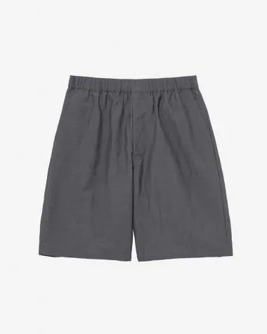 Graphpaper (MEN) / Cotton Linen Seersucker Track Shorts / GREY