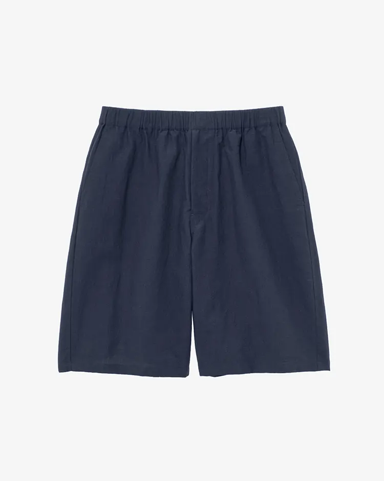 Graphpaper (MEN) / Cotton Linen Seersucker Track Shorts / NAVY