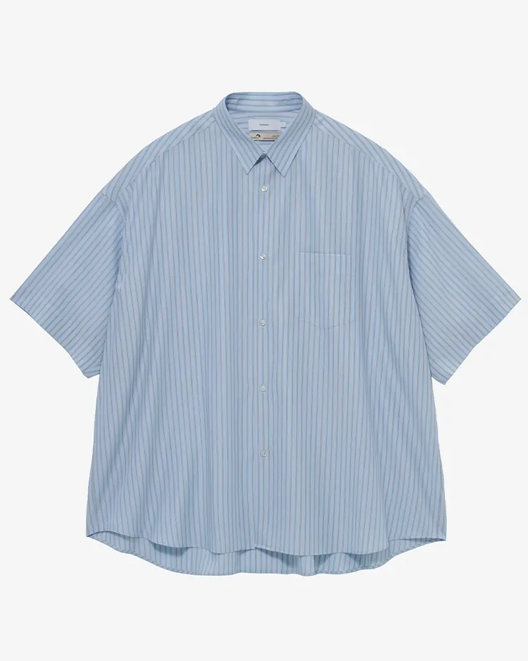 Graphpaper (MEN) / SIDOGRAS S/S Oversized Regular Collar Shirt / SAX STRIPE