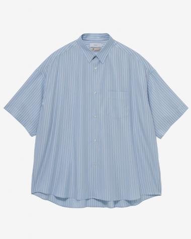  / SIDOGRAS S/S Oversized Regular Collar Shirt / SAX STRIPE
