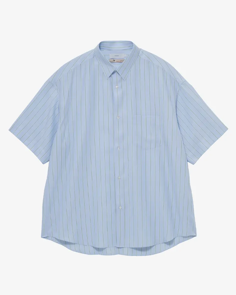 Graphpaper (MEN) / SIDOGRAS S/S Oversized Regular Collar Shirt / GREEN PIN STRIPE
