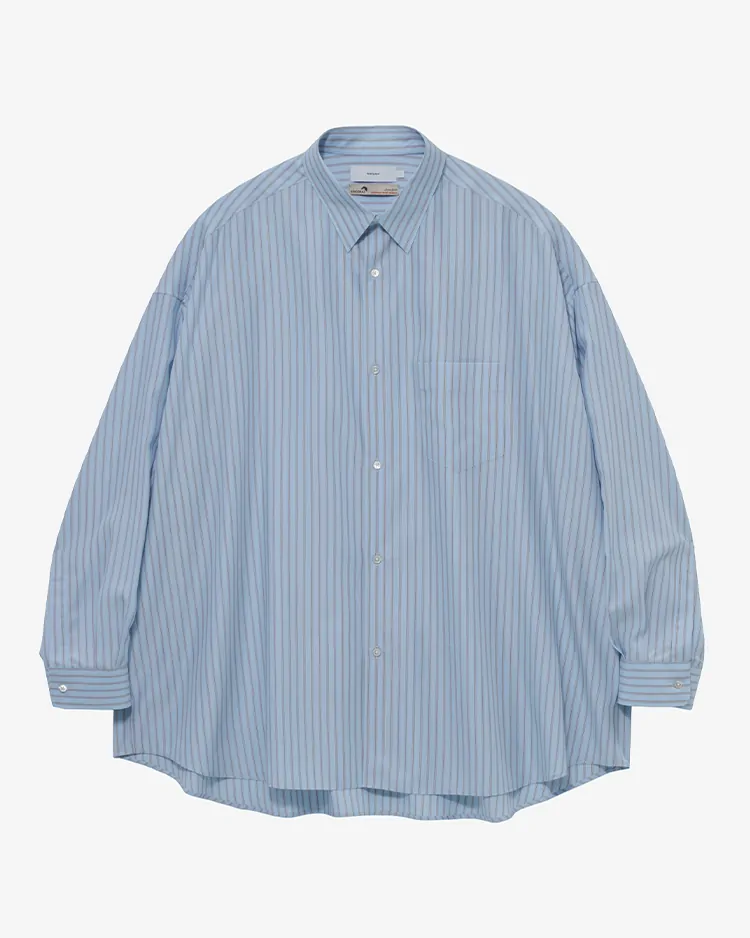 Graphpaper (MEN) / SIDOGRAS L/S Oversized Regular Collar Shirt / SAX STRIPE