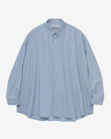  / SIDOGRAS L/S Oversized Regular Collar Shirt / SAX STRIPE