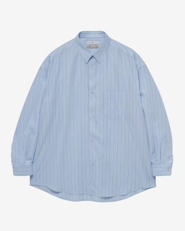  / SIDOGRAS L/S Oversized Regular Collar Shirt / GREEN PIN STRIPE