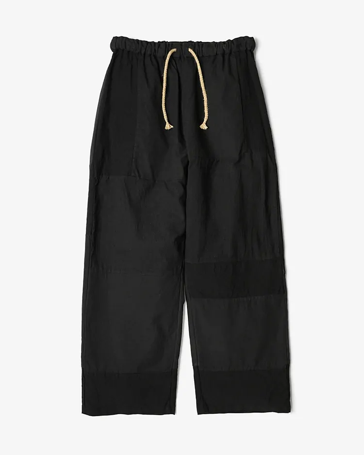 YAECA (MEN) / Patchwork Drawcord Pants / CHARCOAL