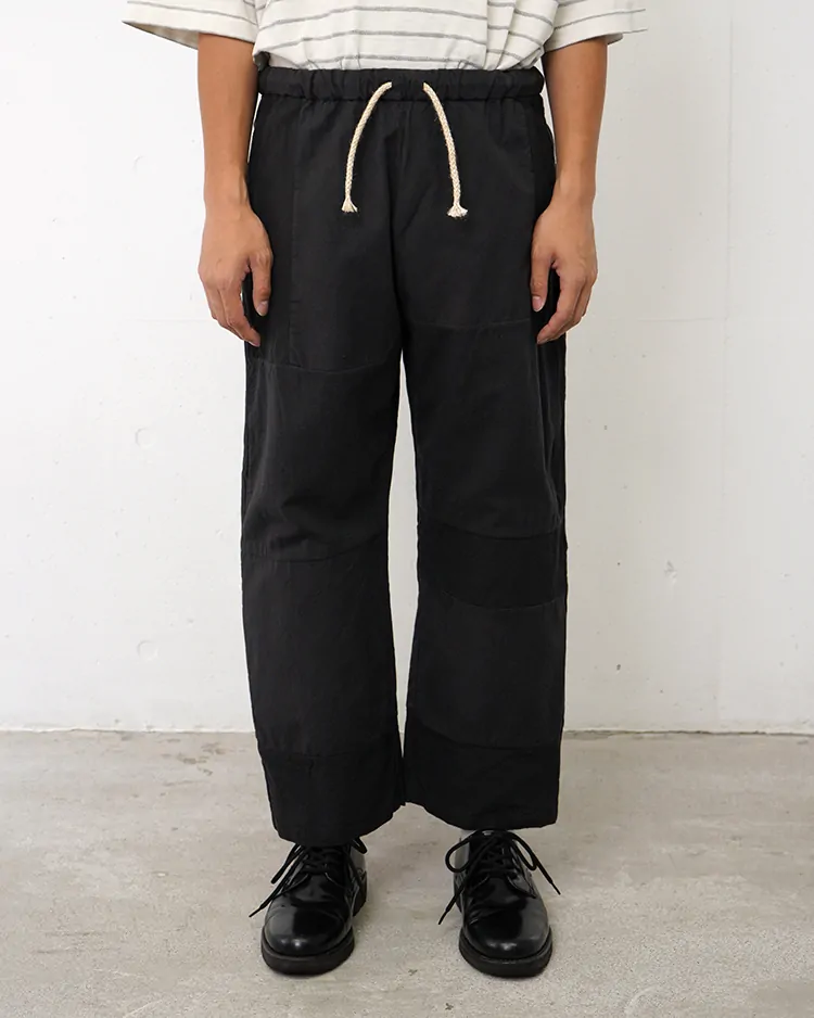 YAECA (MEN) / Patchwork Drawcord Pants / CHARCOAL