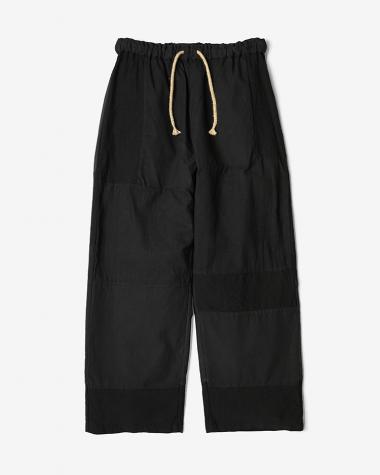 YAECA (MEN) / Patchwork Drawcord Pants / CHARCOAL