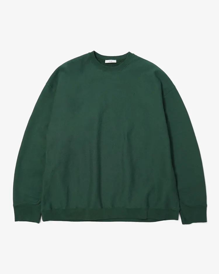 ATON (MEN) / NATURAL DYED URAKE OVERSIZED SWEAT SHIRT / GREEN