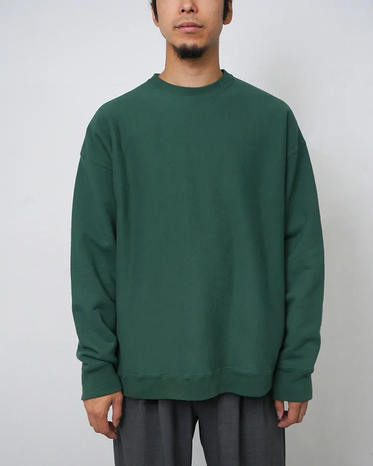 ATON (MEN) / NATURAL DYED URAKE OVERSIZED SWEAT SHIRT / GREEN