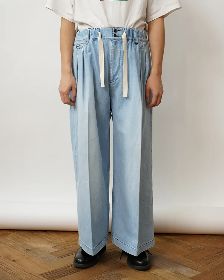 Sillage / hakama pants denim bleached