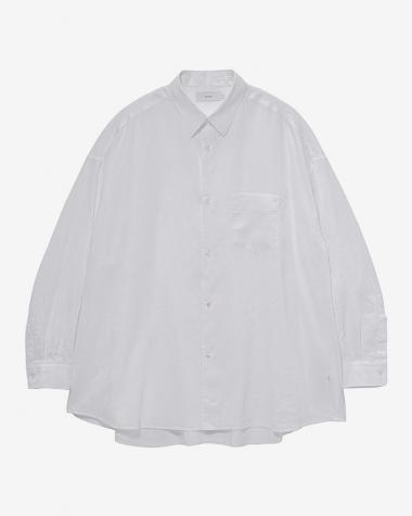  / Linen L/S Oversized Regular Collar Shirt / WHITE
