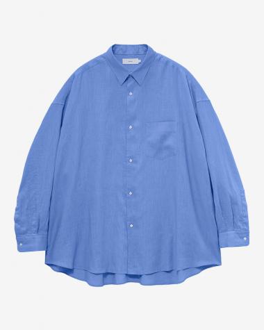  / Linen L/S Oversized Regular Collar Shirt / BLUE