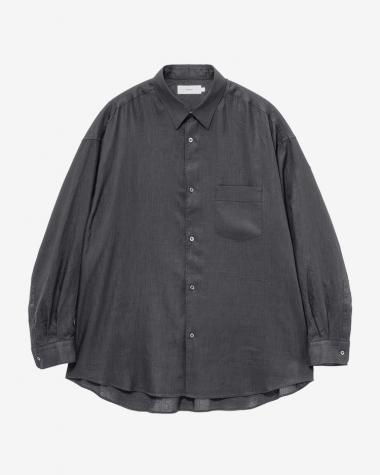  / Linen L/S Oversized Regular Collar Shirt / C.GRAY